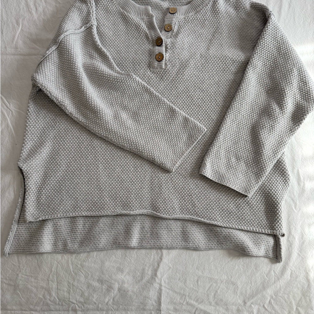 Free People  Gray Knit Beachwear  with Button Detail